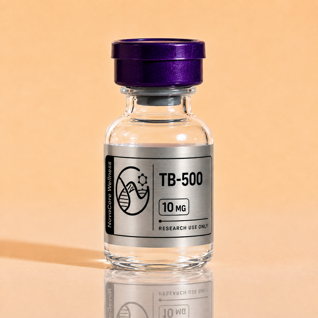 TB-500 research vial with purple cap